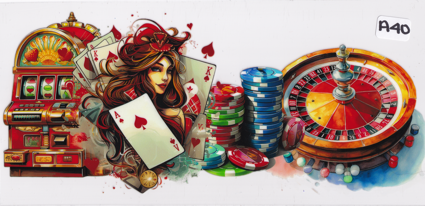 A40 Games Casino Gambling UVDTF Wrap