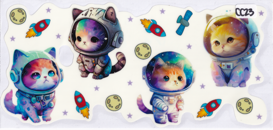 CC23 Glow In The Dark Cat Astronaut UVDTF Wrap
