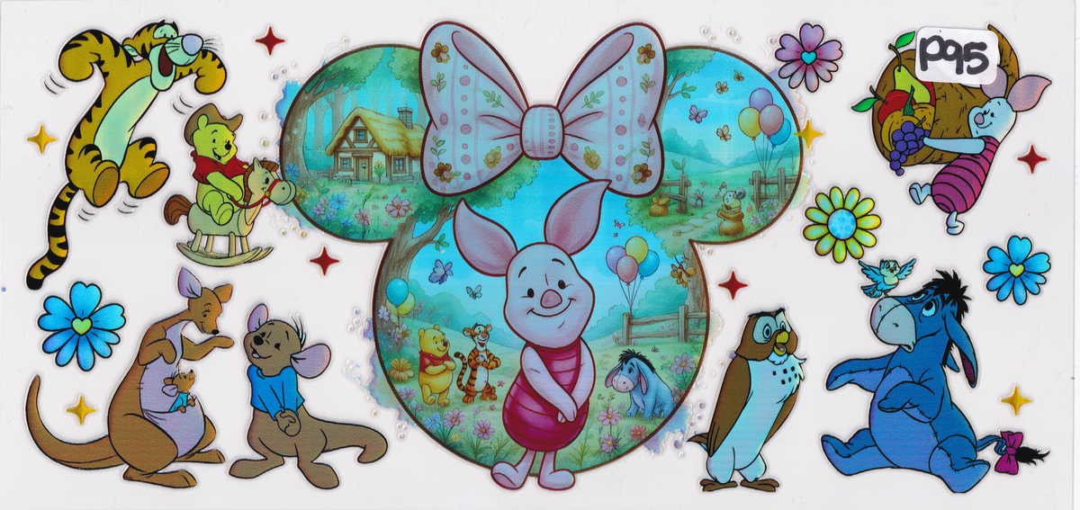 P95 Holographic Bear Friends Characters UVDTF Wrap