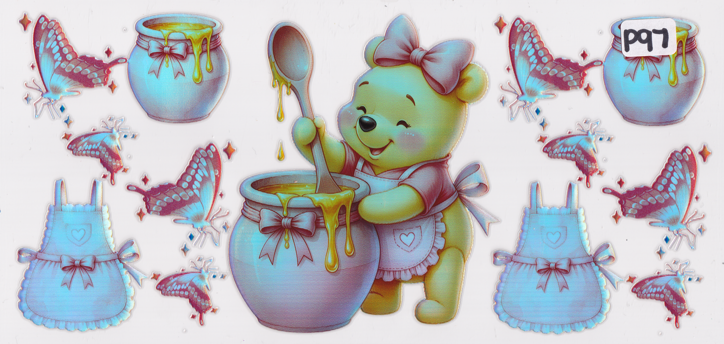 P97 Holographic Bear Friends Characters UVDTF Wrap
