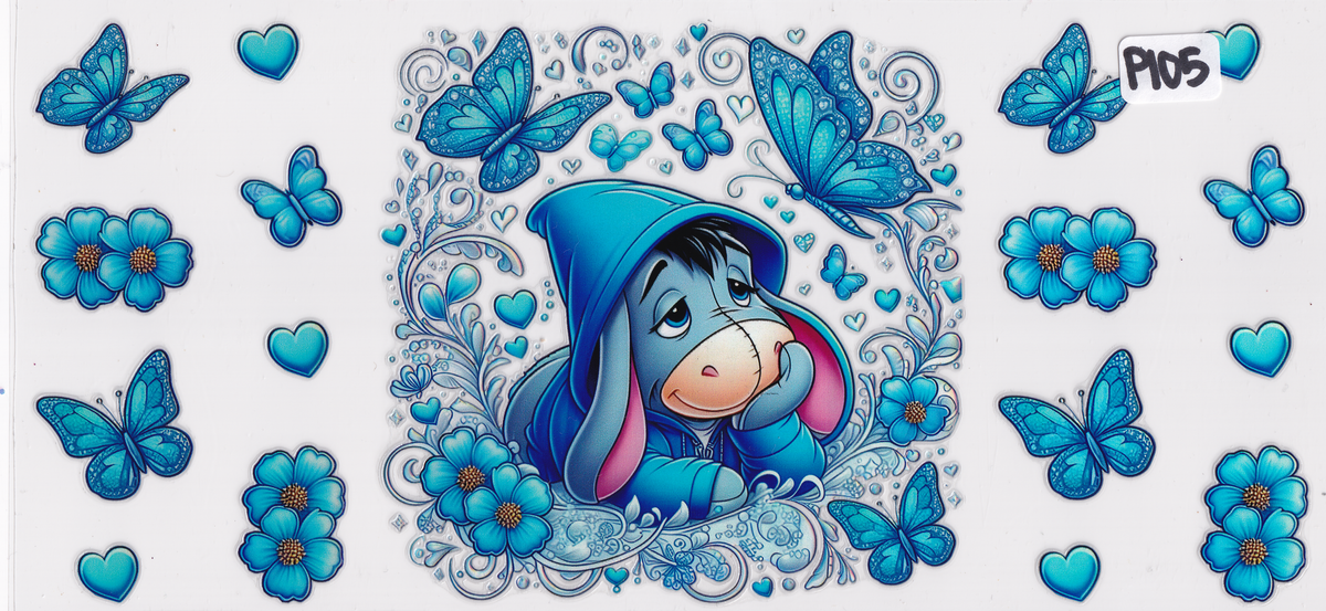 P105 Holographic Donkey Character UVDTF Wrap