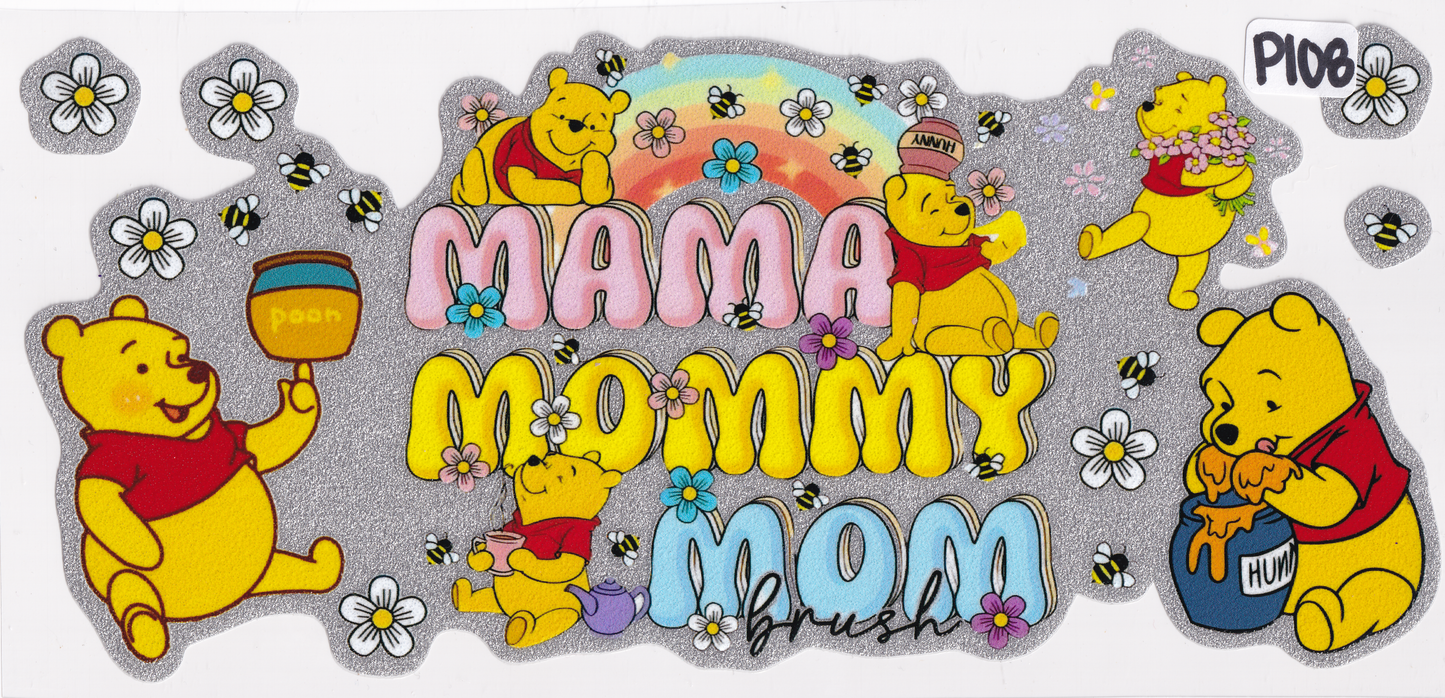 P108 Shiny Mom Mama Bear Character UVDTF Wrap
