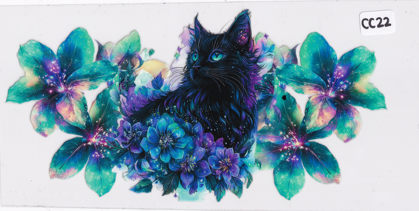 CC22 Cat Flowers UVDTF Wrap