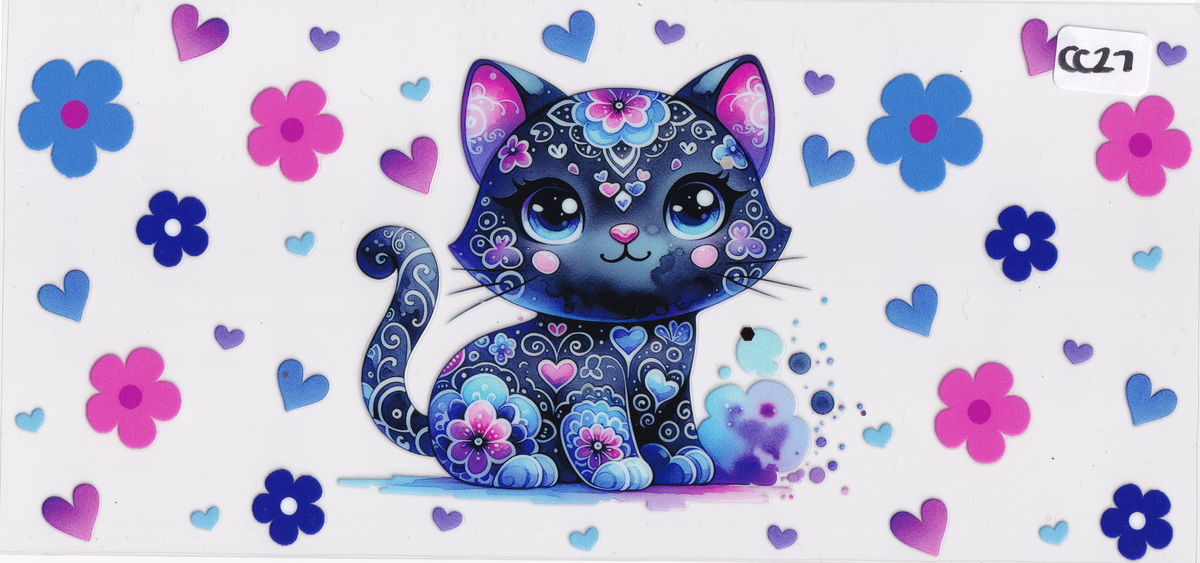 CC27 Cat Flowers UVDTF Wrap
