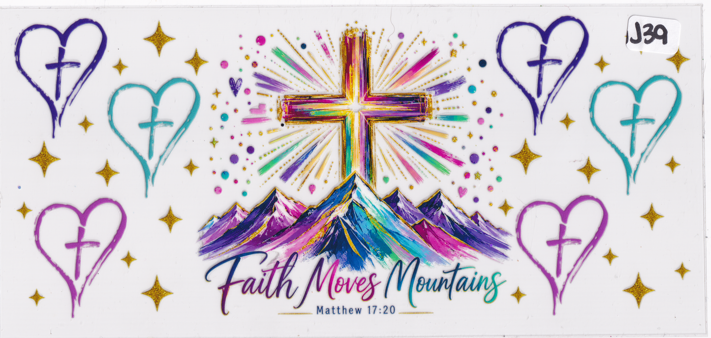 J39 Religion God Heart Mountains UVDTF Wrap