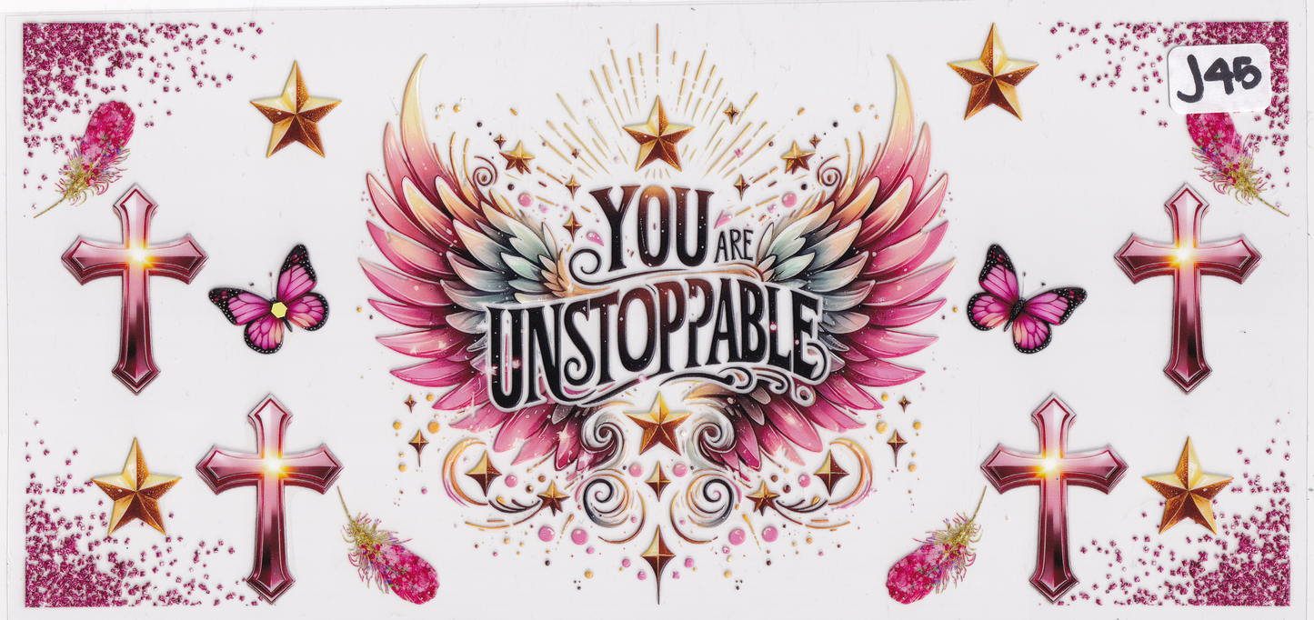 J45 Religion You Are Unstoppable UVDTF Wrap