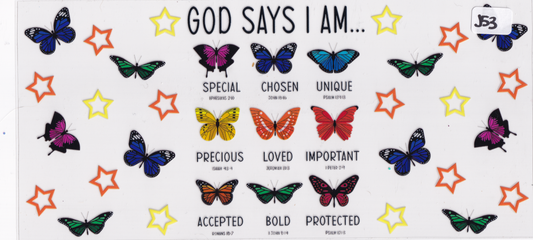 J53 Religion God Butterflies UVDTF Wrap