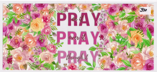 J56 Religion Pray Flowers Butterflies UVDTF Wrap