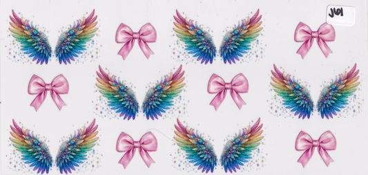J61 Angel Wings Ribbons UVDTF Wrap