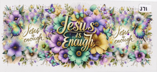 J71 Religion Jesus Butterflies Flowers UVDTF Wrap