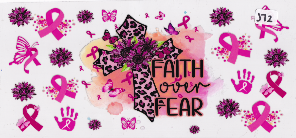 J72 Religion Faith Over Fear Cross UVDTF Wrap
