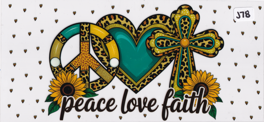 J78 Peace Love Faith UVDTF Wrap
