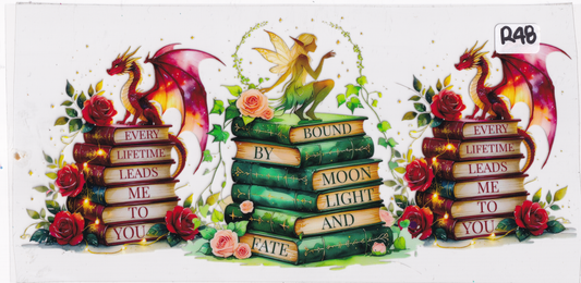 R48 Reading Books Dragons UVDTF Wrap