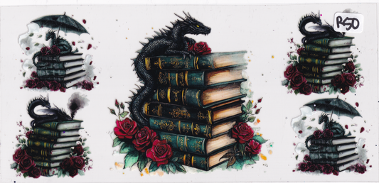 R50 Reading Books Dragons UVDTF Wrap
