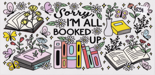 R51 Reading Books Angel Wings Cats UVDTF Wrap