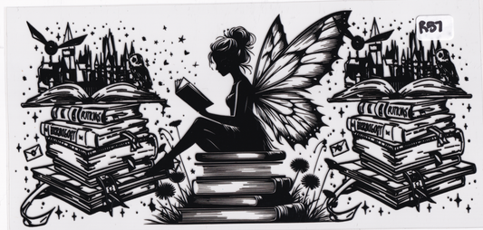 R57 Reading Books Fairy UVDTF Wrap