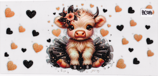 HC95 Holographic Highland Cow UVDTF Wrap