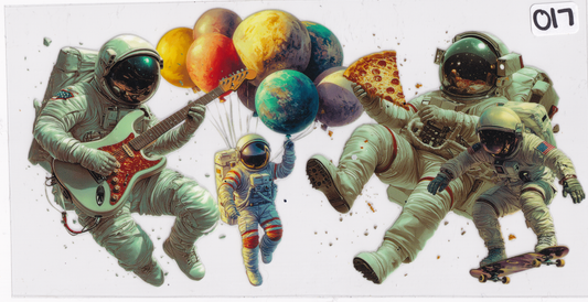 O17 Space Astronaut PIzza UVDTF Wrap