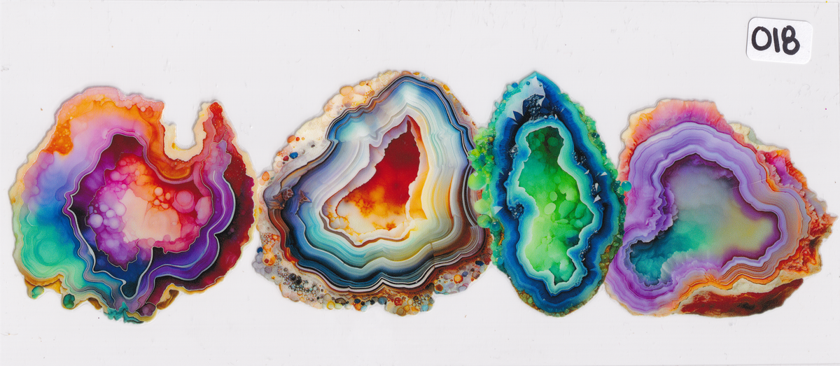O18 Crystals Rocks Colorful UVDTF Wrap