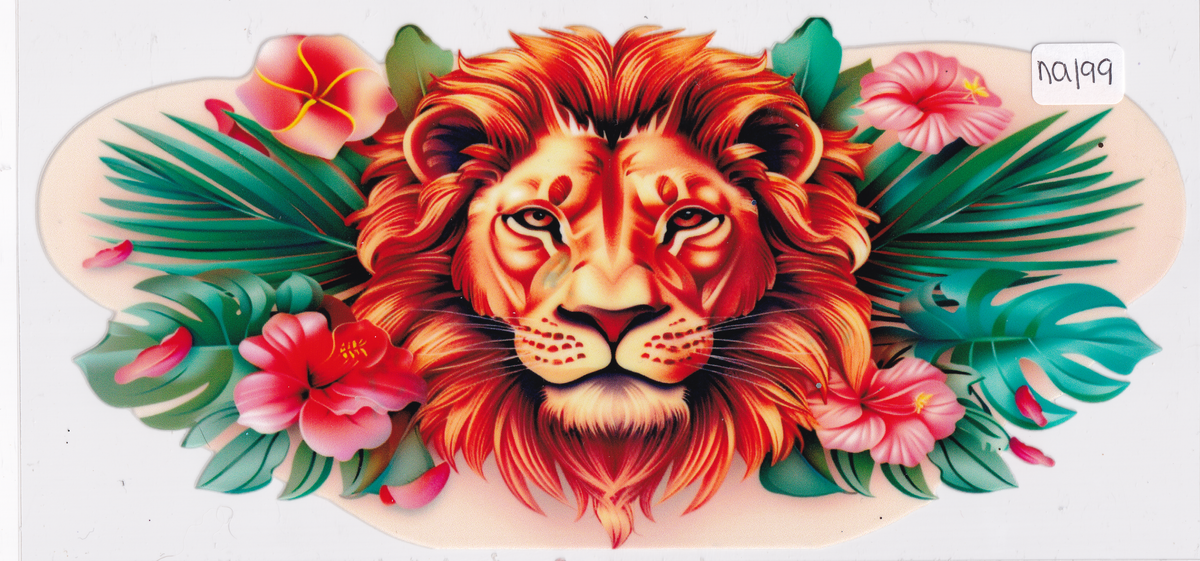 NA199 Lion Flowers UVDTF Wrap