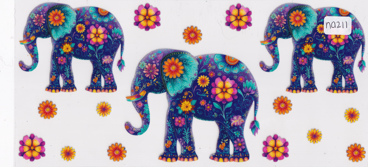 NA211 Holographic Elephants UVDTF Wrap