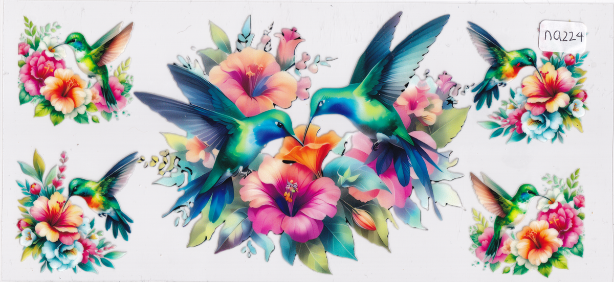 NA224 Bird Flowers UVDTF Wrap