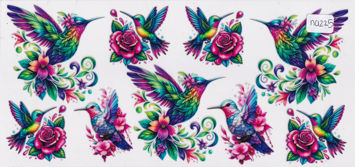 NA225 Bird Flowers UVDTF Wrap