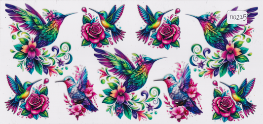 NA225 Bird Flowers UVDTF Wrap