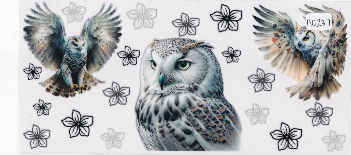 NA237 Owl Flowers UVDTF Wrap