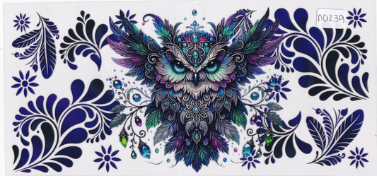 NA239 Owl Flowers UVDTF Wrap