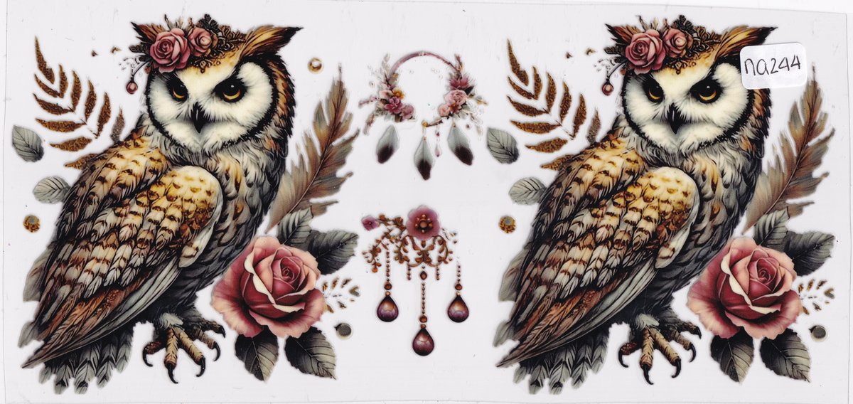 NA244 Owl Flowers UVDTF Wrap