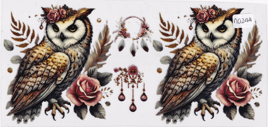NA244 Owl Flowers UVDTF Wrap