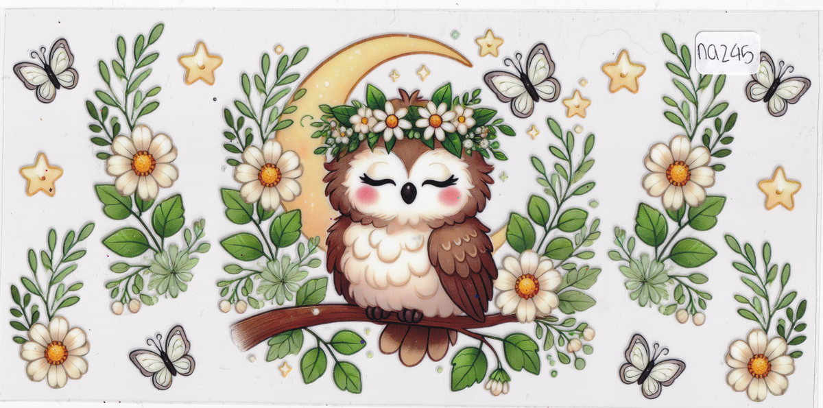 NA245 Owl Flowers UVDTF Wrap