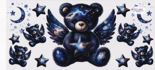 NA251 Teddy Bear Wings Stars UVDTF Wrap