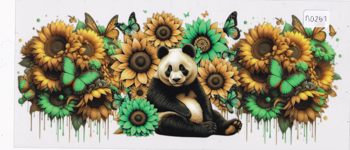 NA257 Panda Flowers UVDTF Wrap