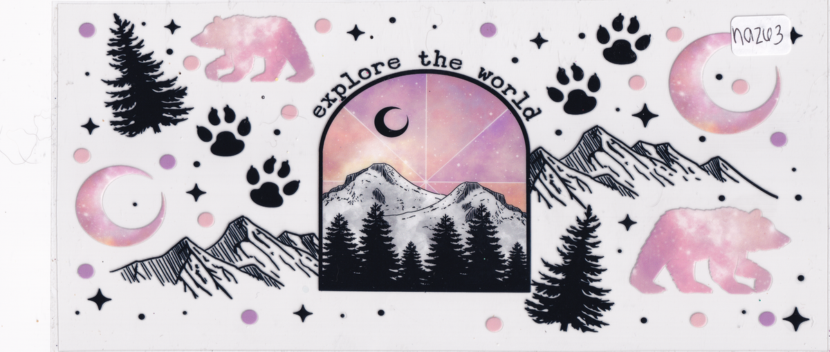 NA263 Mountains Paw Moon Sun UVDTF Wrap