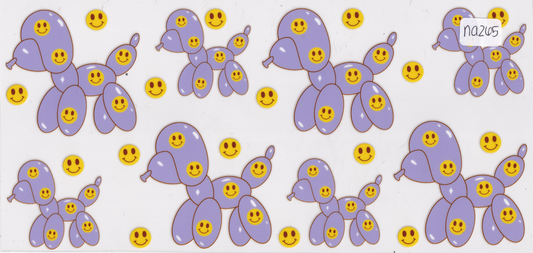 NA265 Balloon Animal Dog Emojis UVDTF Wrap