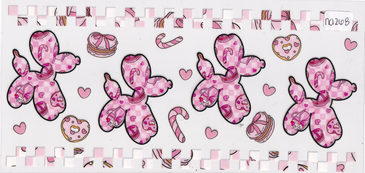 NA268 Balloon Animal Dogs Food Treat UVDTF Wrap