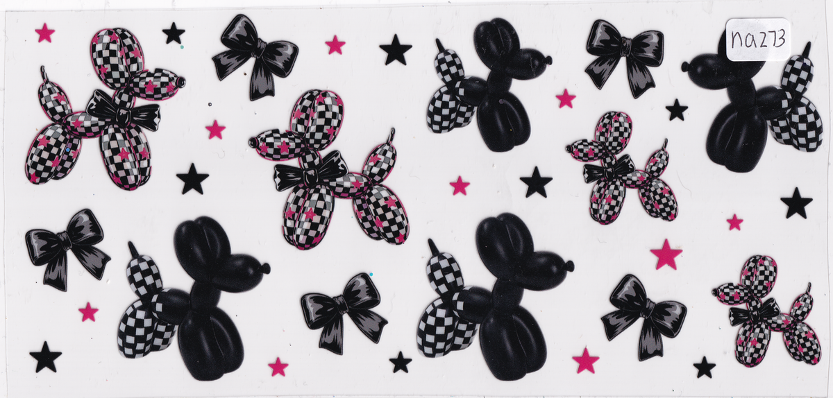 NA273 Balloon Animal Dog Ribbon UVDTF Wrap