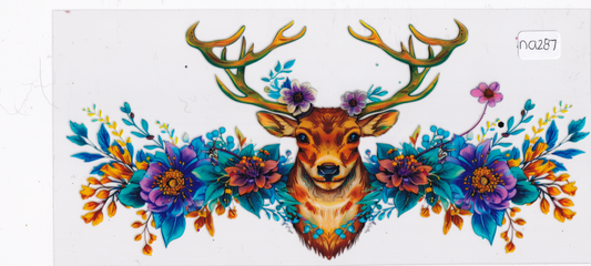 NA287 Deer Flowers UVDTF Wrap