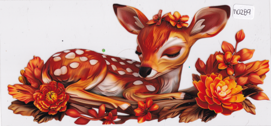 NA289 Deer Flowers UVDTF Wrap
