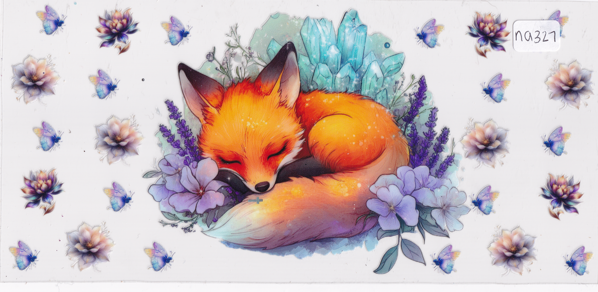 NA327 Fox Flowers UVDTF Wrap