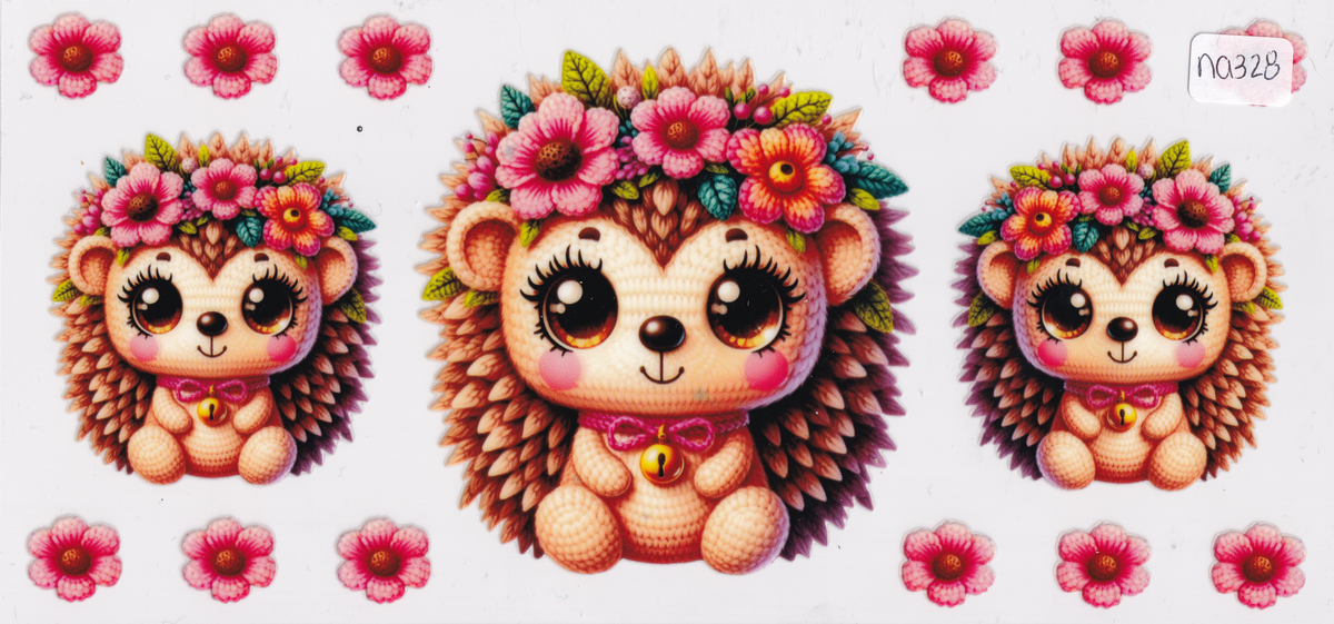 NA328 Cute Porcupine UVDTF Wrap