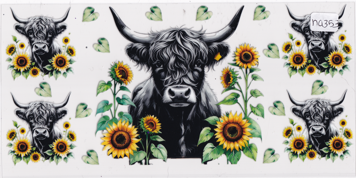 NA353 Cow Flowers UVDTF Wrap