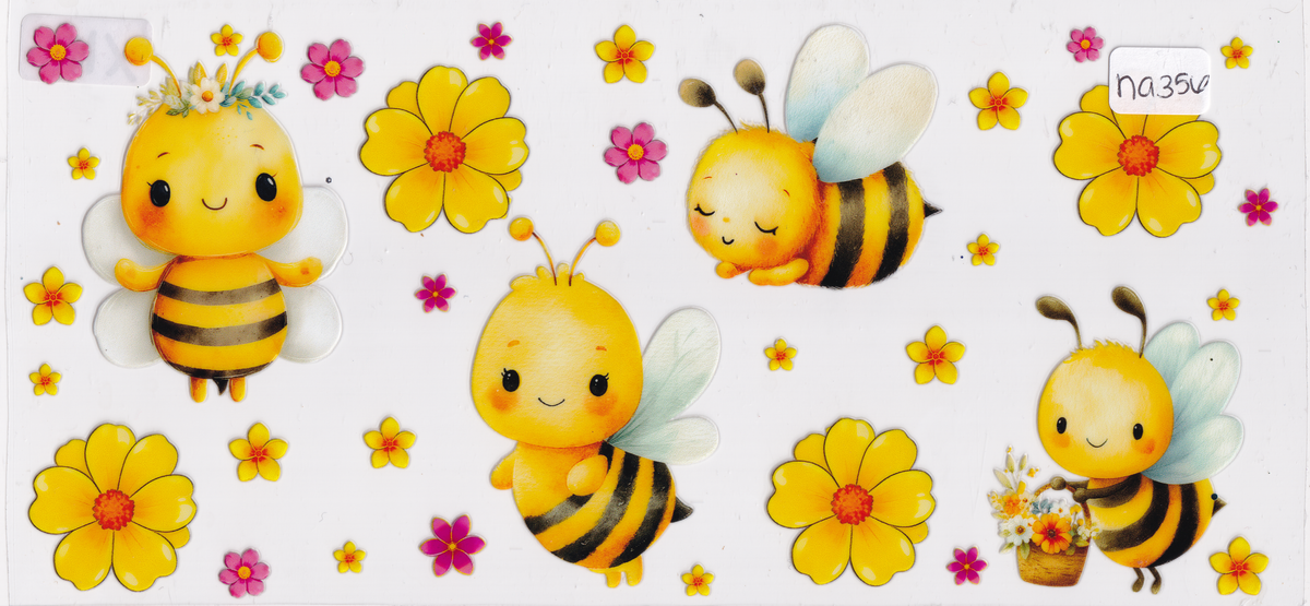 NA356 Bee Flowers UVDTF Wrap