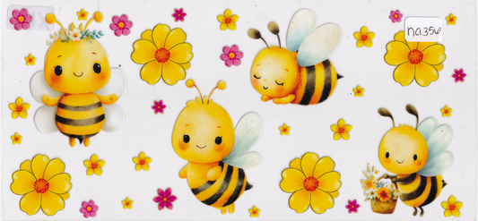 NA356 Bee Flowers UVDTF Wrap
