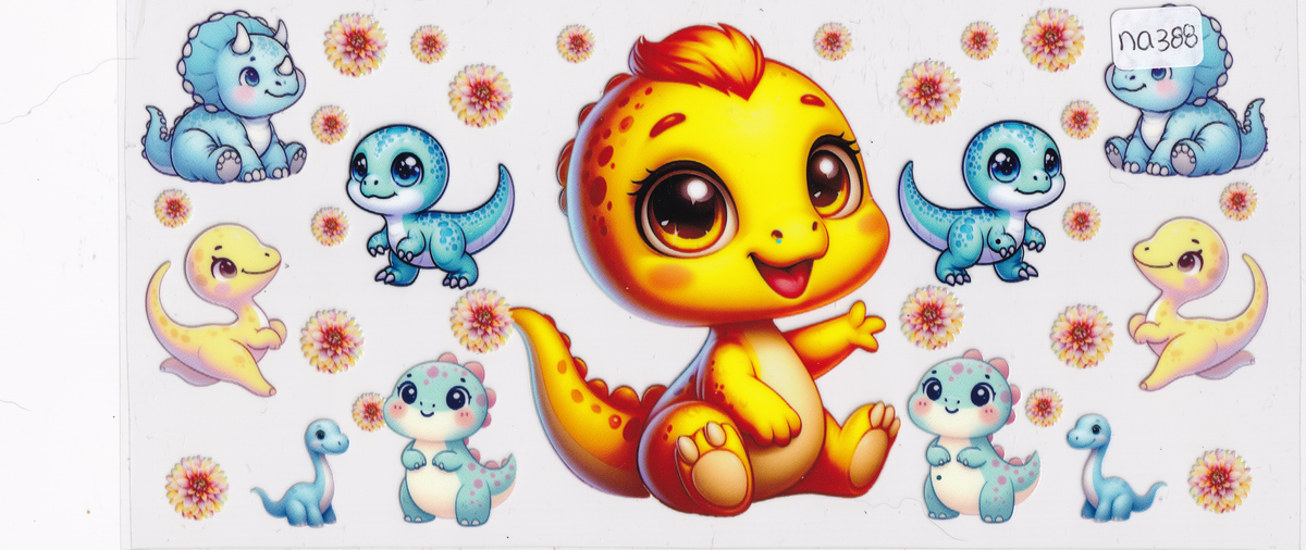 NA388 Cute Dinosaurs UVDTF Wrap