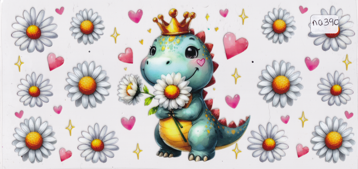 NA390 Dinosaur Flowers UVDTF Wrap