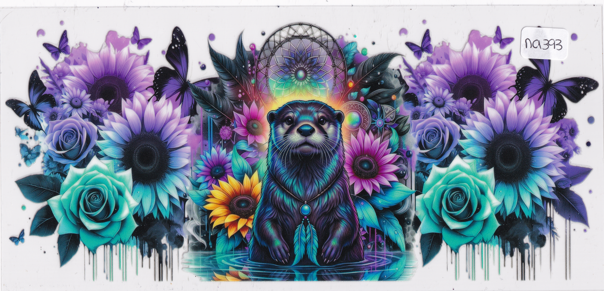 NA393 Otter Flowers Dreamcatcher UVDTF Wrap