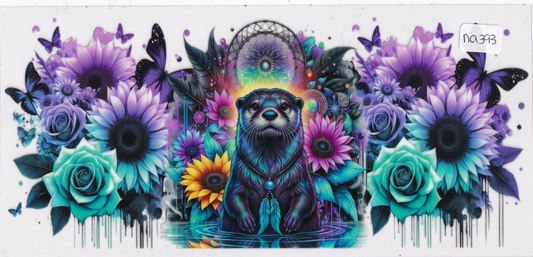 NA393 Otter Flowers Dreamcatcher UVDTF Wrap